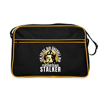 PERSONAL STALKER BULLDOG DOG DOGS - Retro Bag - black/gold - Front