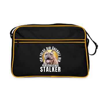 PERSONAL STALKER BULLDOG DOG DOGS - Retro Bag - black/gold - Front