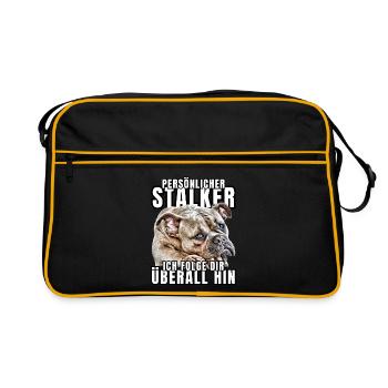 PERSONAL STALKER BULLDOG DOG DOGS - Retro Bag - black/gold - Front