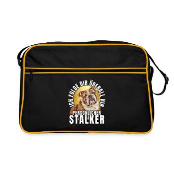 PERSONAL STALKER BULLDOG DOG DOGS - Retro Bag - black/gold - Front