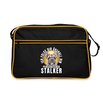 PERSONAL STALKER BULLDOG DOG DOGS - Retro Bag - black/gold - Front