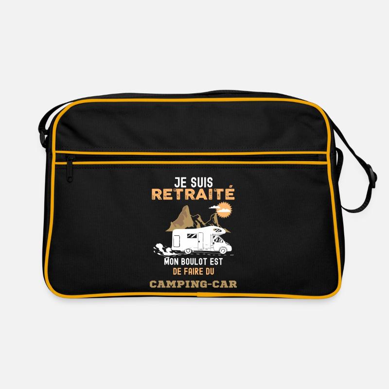 Camping-car retraité conduire idée cadeau papy - Sac Retro - noir/or