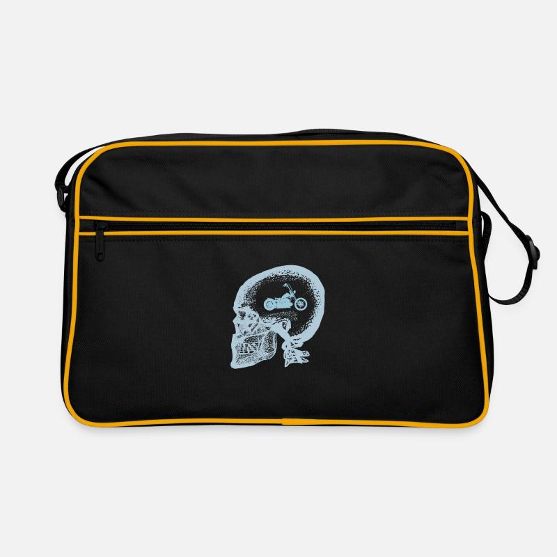 Motorcycle Chopper xray Motorrad Schädel Retro Tasche