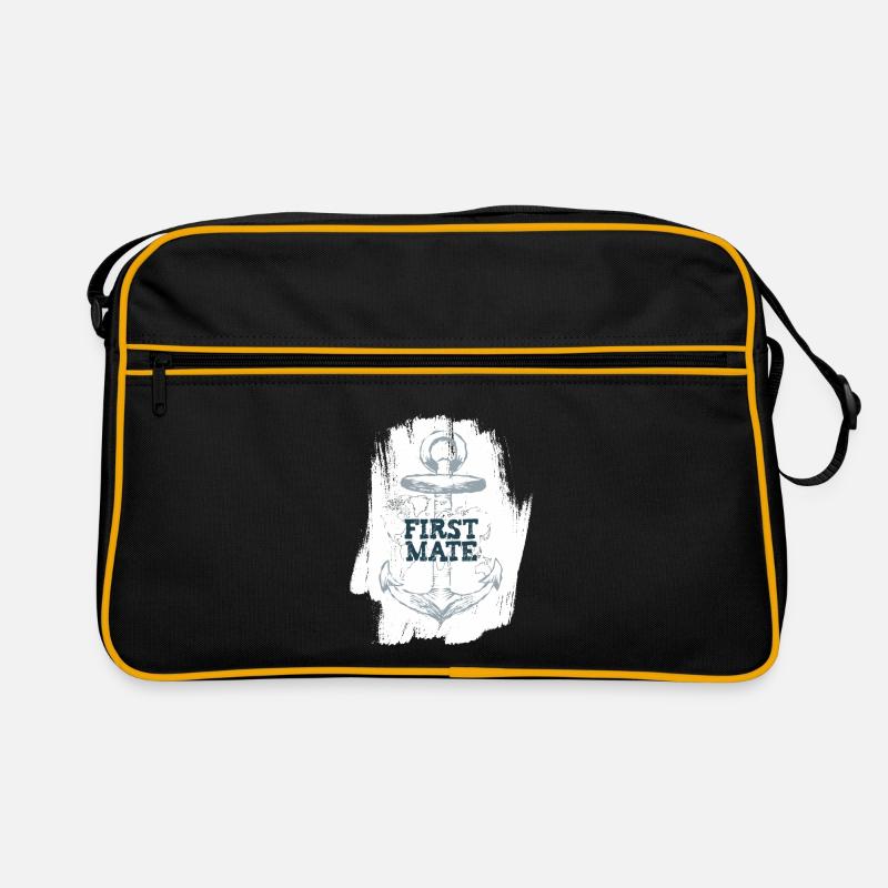 Steuermann - first mate - Anker mit Welt Retro Tasche