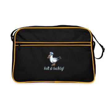 Holl di fuchtig - Stay healthy! Low German - Retro Bag - black/gold - Front