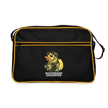 Bootsmann Anwärter Badeente Bundeswehr Soldat - Retro Tasche - Schwarz/Gold - Vorne