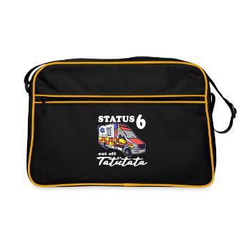 Status 6 Außer Dienst Tatütata Rettungswagen - Retro Tasche - Schwarz/Gold - Vorne