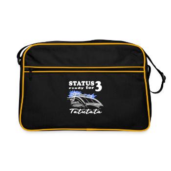 Status 3 ready for Tatütata Rettungswagen - Retro Tasche - Schwarz/Gold - Vorne