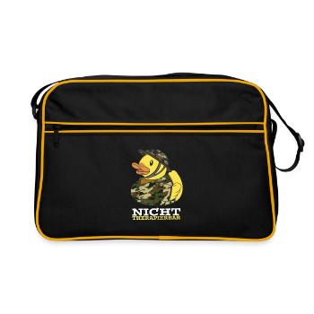 Nicht Therapierbar Soldat Badeente Bundeswehr - Retro Tasche - Schwarz/Gold - Vorne