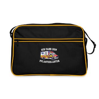 Pflaster Laster Fahrer Rettungsdienst - Retro Tasche - Schwarz/Gold - Vorne