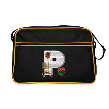 garten p - Retro Tasche - Schwarz/Gold - Vorne