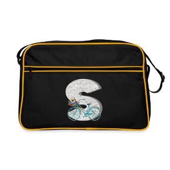 fahrrad e 100 s - Retro Tasche - Schwarz/Gold - Vorne