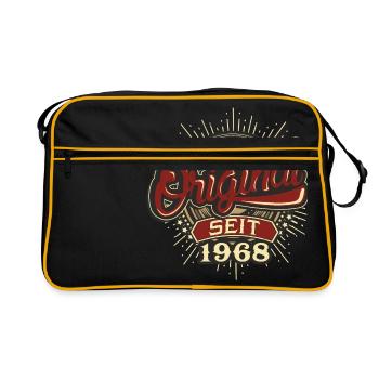 Geburtstag Original seit 1968 - Retro Tasche - Schwarz/Gold - Vorne