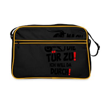 Steinbock Spruch - Retro Tasche - Schwarz/Gold - Vorne