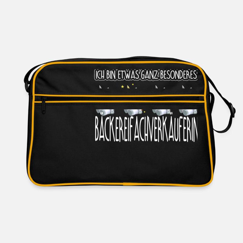 Bäckereifachverkäuferin Bäckerin Geschenk Bäckerei - Retro Tasche - Schwarz/Gold