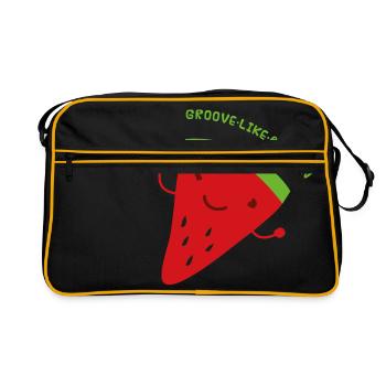Tanzende Melone - Retro Tasche - Schwarz/Gold - Vorne