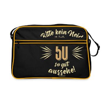 Bitte kein Neid 50 - Retro Tasche - Schwarz/Gold - Vorne