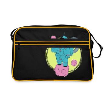 The good astronaut walking - Retro Bag - black/gold - Front