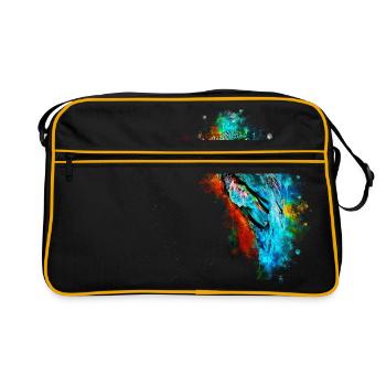 gxp oiseau de glace kingfisher eau éclaboussures - Sac Retro - noir/or - Devant