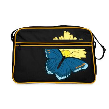 Schmetterling Schmetterlingsflügel Butterfly - Retro Tasche - Schwarz/Gold - Vorne