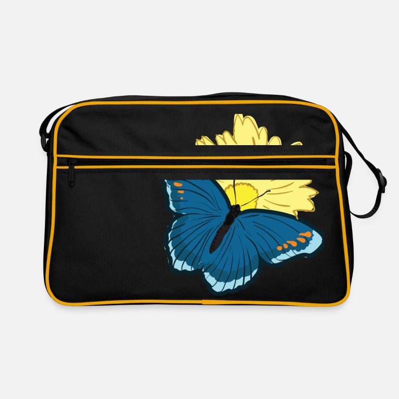 Butterfly Butterfly Wing Butterfly - Retro Bag - black/gold