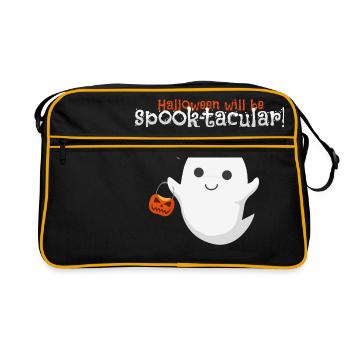 halloween ghost - Retro Bag - black/gold - Front