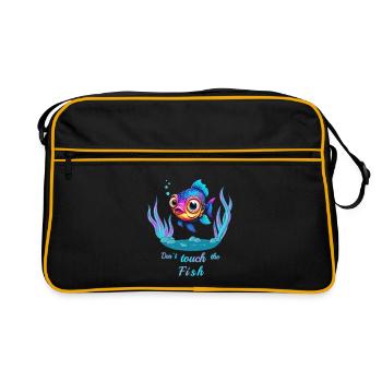 Don't touch the fish! - Retro Bag - black/gold - Front