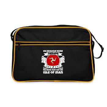 Isle of Man Flagge Triskele Flag of Isle of Man - Retro Tasche - Schwarz/Gold - Vorne