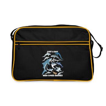 Juste un garçon qui aime les requins - Sac Retro - noir/or - Devant