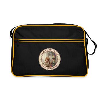 Fursona Timing Matters - Retro Tasche - Schwarz/Gold - Vorne