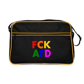 Fck afd - Retro Tasche - Schwarz/Gold - Vorne