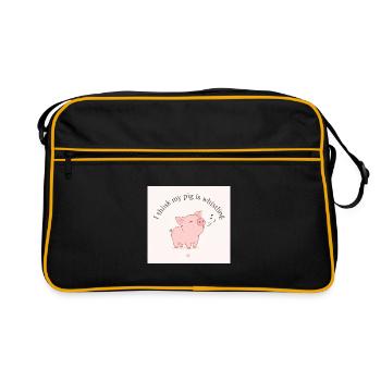 Je crois que mon cochon siffle - Sac Retro - noir/or - Devant