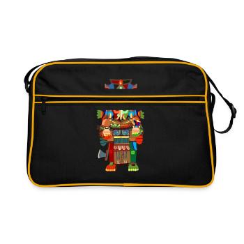 Chaac, dieu de la pluie maya - Sac Retro - noir/or - Devant