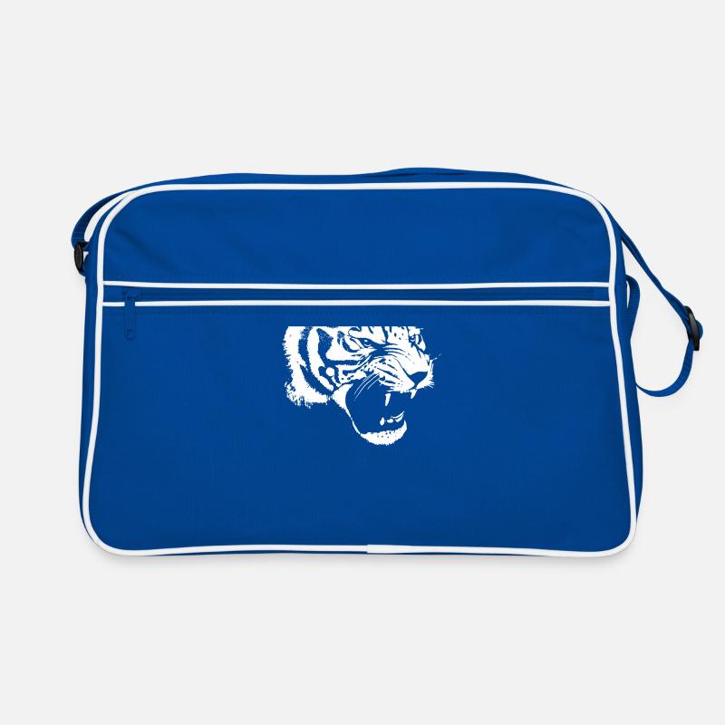 Tiger wütend Retro Tasche