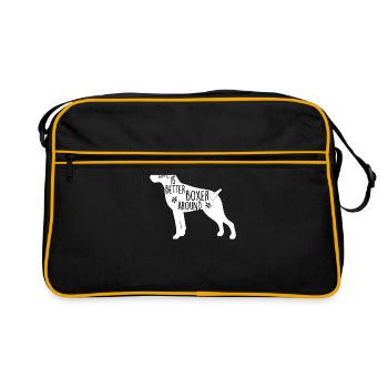 Boxer dog graphic for fighting dog lovers white - Retro Bag - black/gold - Front
