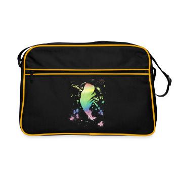 Feather Rainbow vintage shabby cool gift - Retro Bag - black/gold - Front