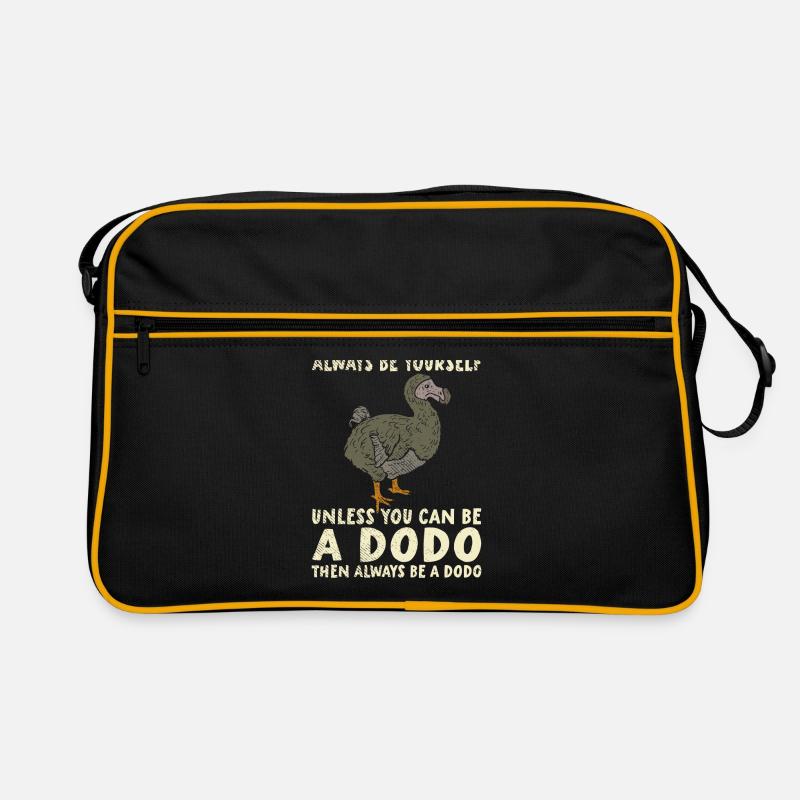 Dodo | Sei Du selbst | Sei ein Dodo - Retro Tasche - Schwarz/Gold