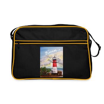 EG Büsum I Vacances I Phare I Mer du Nord I Mer - Sac Retro - noir/or - Devant