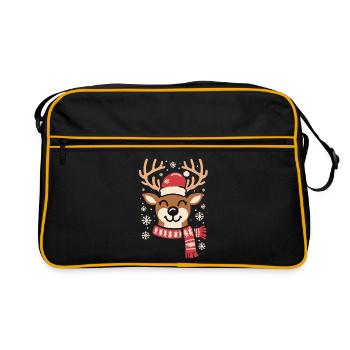 Winter Reindeer Cheer - Retro Bag - black/gold - Front