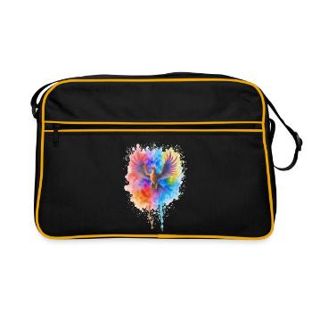 Rushing Watercolor Phoenix - Retro Bag - black/gold - Front