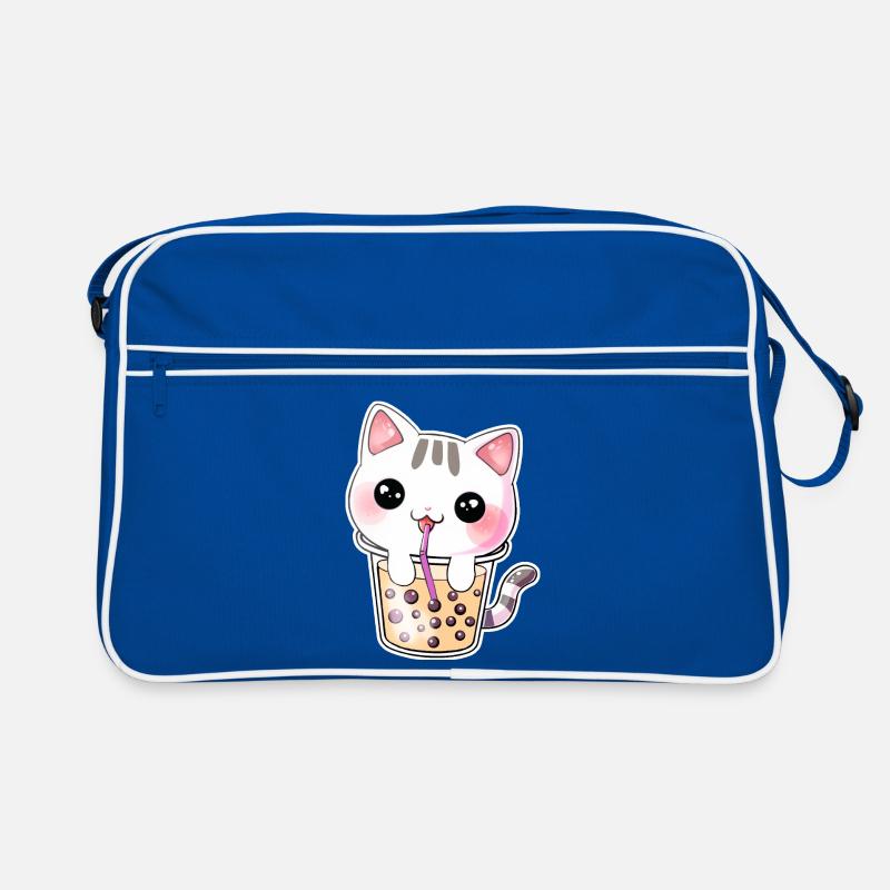 Kawaii Bubble Tea Katze Retro Tasche