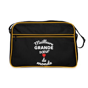 Cadeau Fratrie Éternelle avec Coeur Rougé - Sac Retro - noir/or - Devant