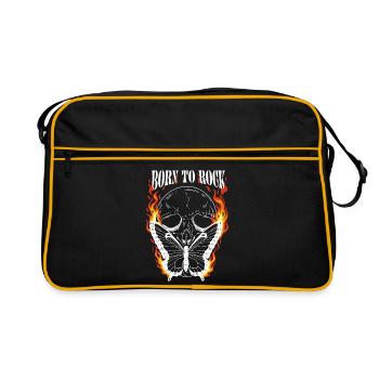 Born to Rock – Chemise en métal Crâne & Papillon - Sac Retro - noir/or - Devant