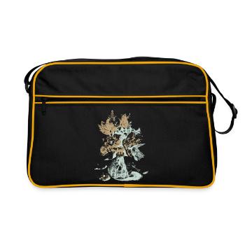 Vintage Flower Vase with Roses - Retro Bag - black/gold - Front