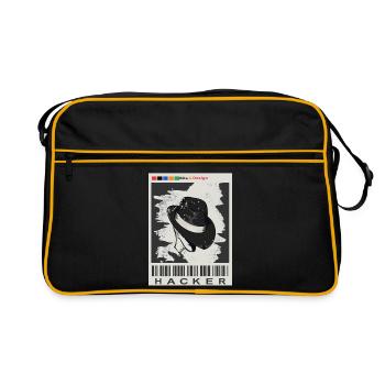 Hacker recherché - Sac Retro - noir/or - Devant