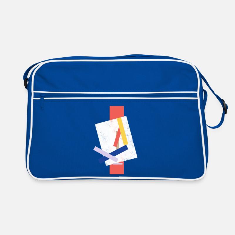 Abstract color block pattern distorted face Retro Bag