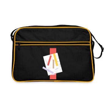 Abstract color splash art design - Retro Bag - black/gold - Front