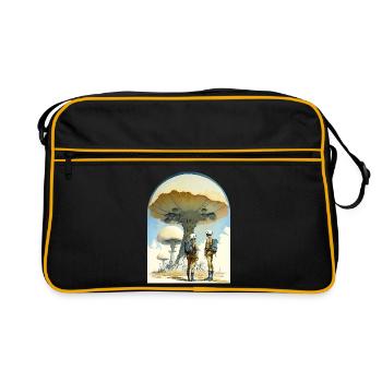Mushroom Digital Space Art 70s - Retro Bag - black/gold - Front