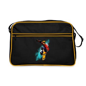 Skateboard Sprung Neon Splash - Retro Tasche - Schwarz/Gold - Vorne