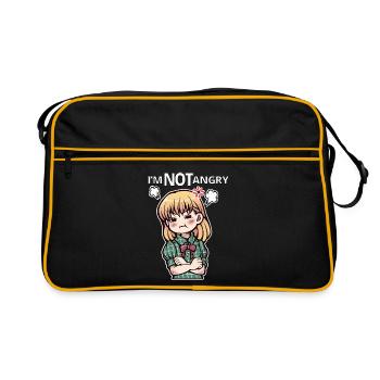 Ich bin nicht sauer! - Retro Tasche - Schwarz/Gold - Vorne